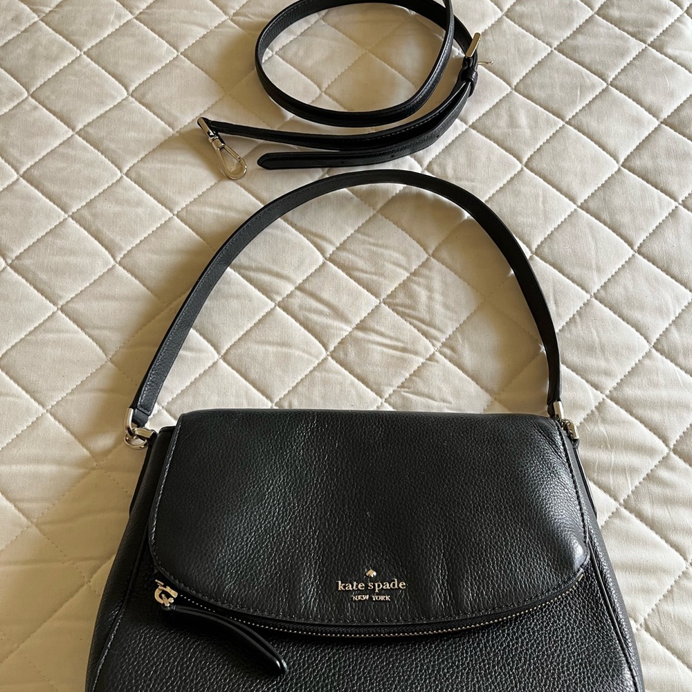 Kate Spade Black Pebbled Leather Shoulder Bag